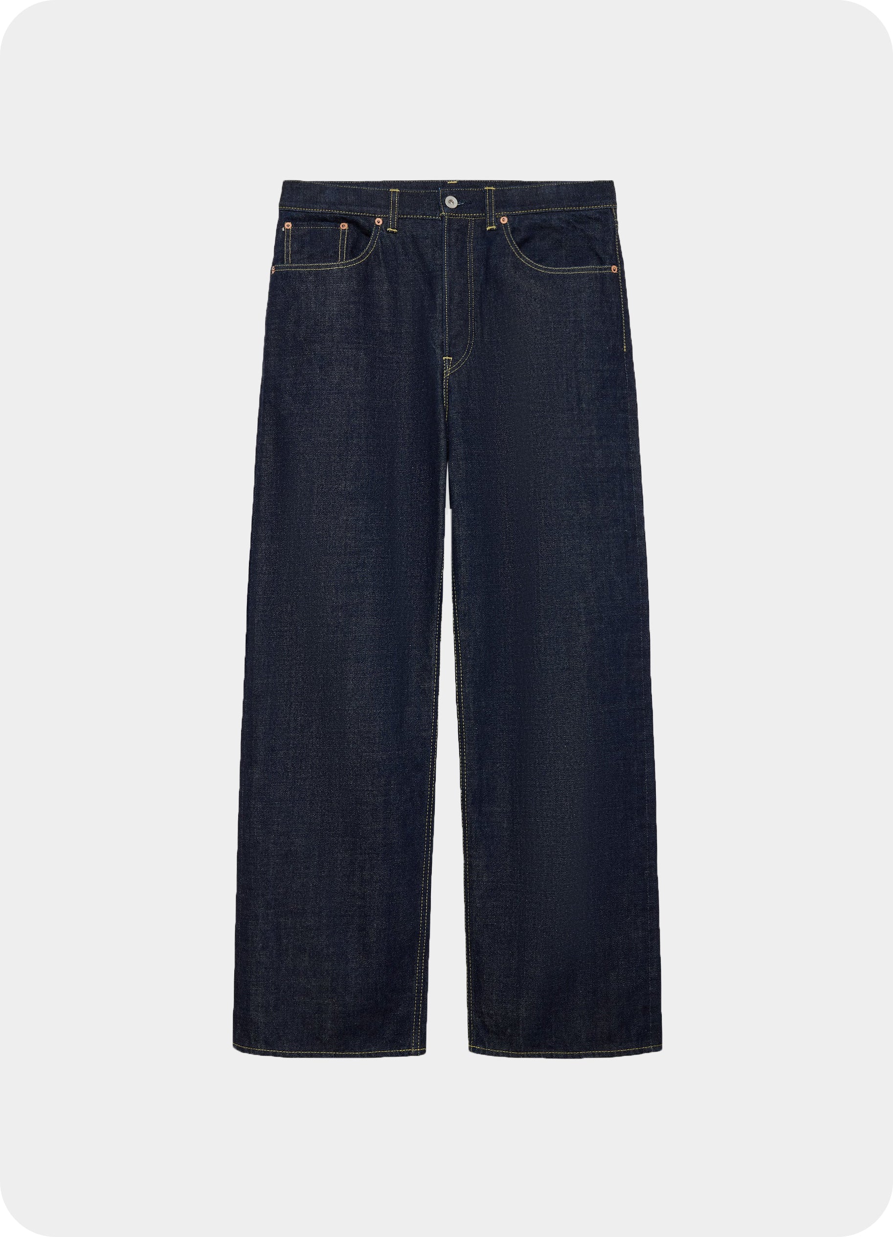 CLEAN CYLINDER FIT JEANS -ORGANIC COTTON 13.5oz SELVEDGE DENIM-