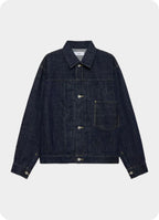 DENIM JACKET -ORGANIC COTTON 13.5oz SELVEDGE DENIM-[M26A10BL01C]