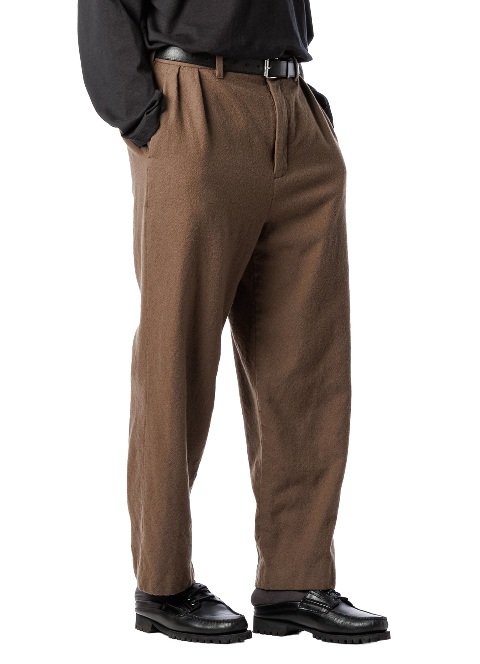 Wool Tuck Pants - Washed