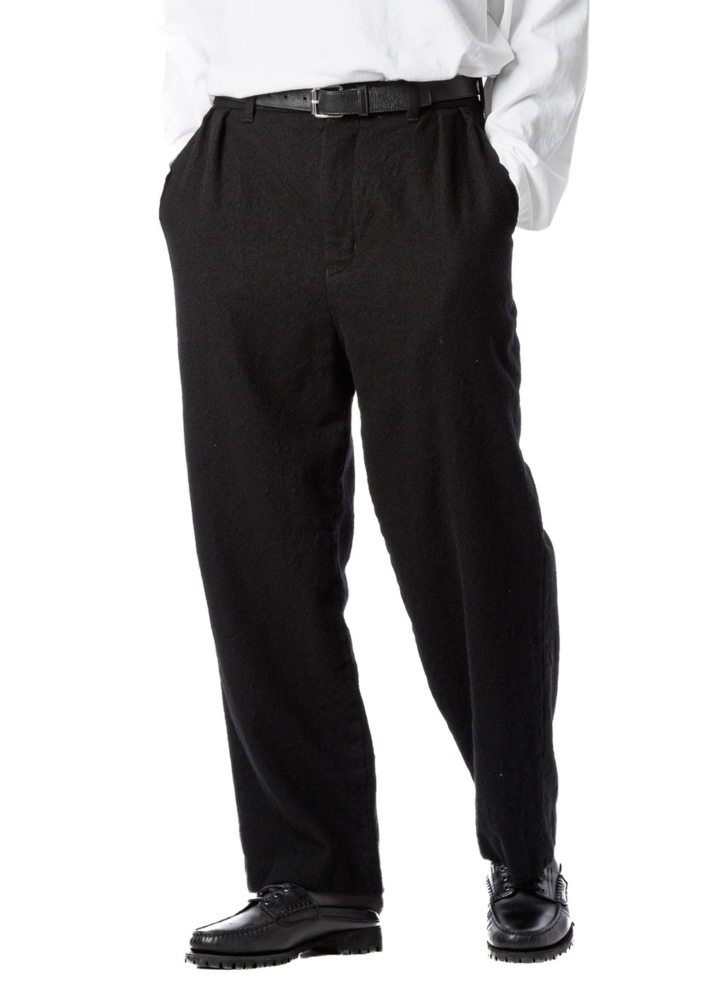 Wool Tuck Pants - Washed