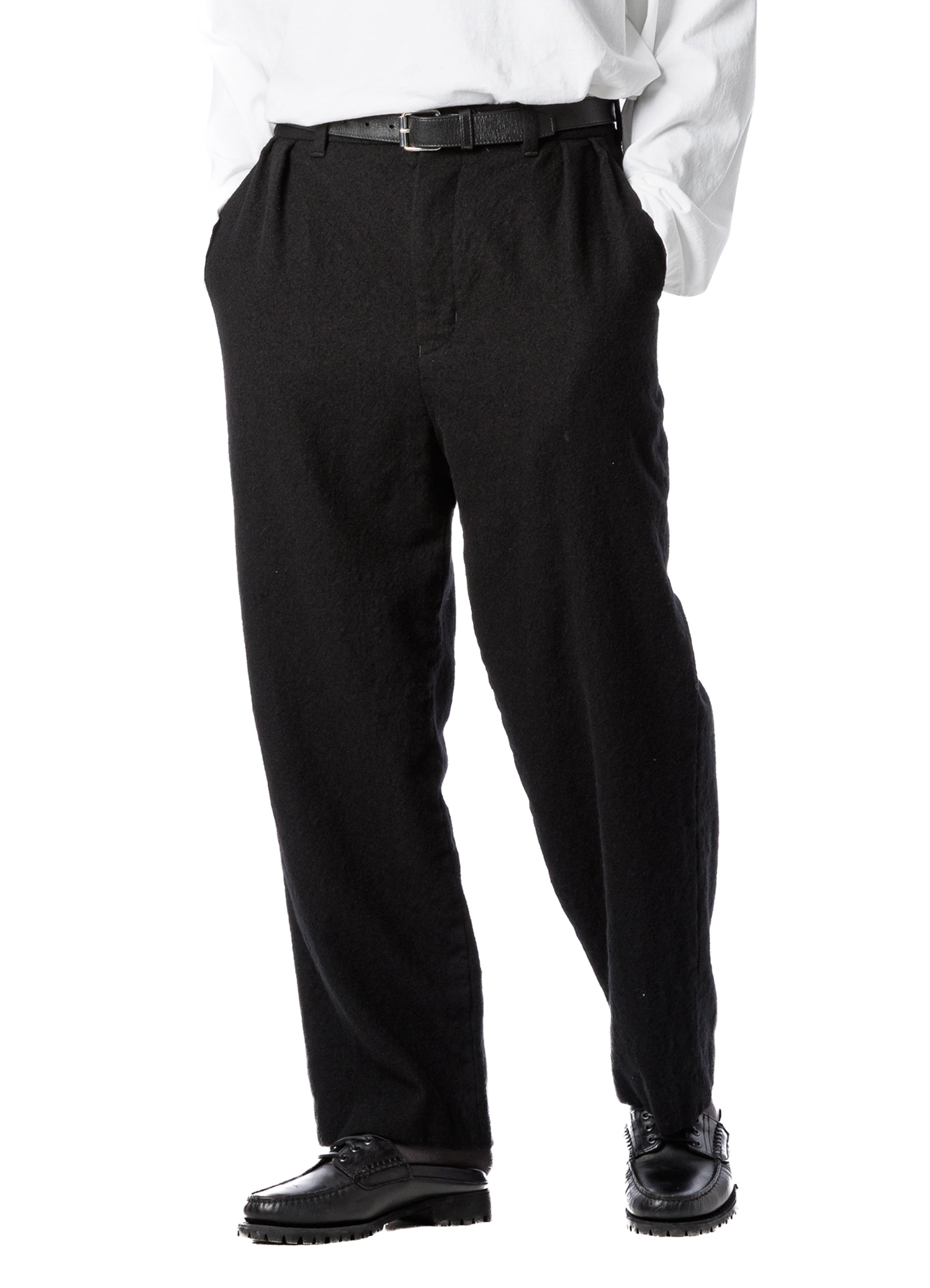 Wool Tuck Pants - Washed