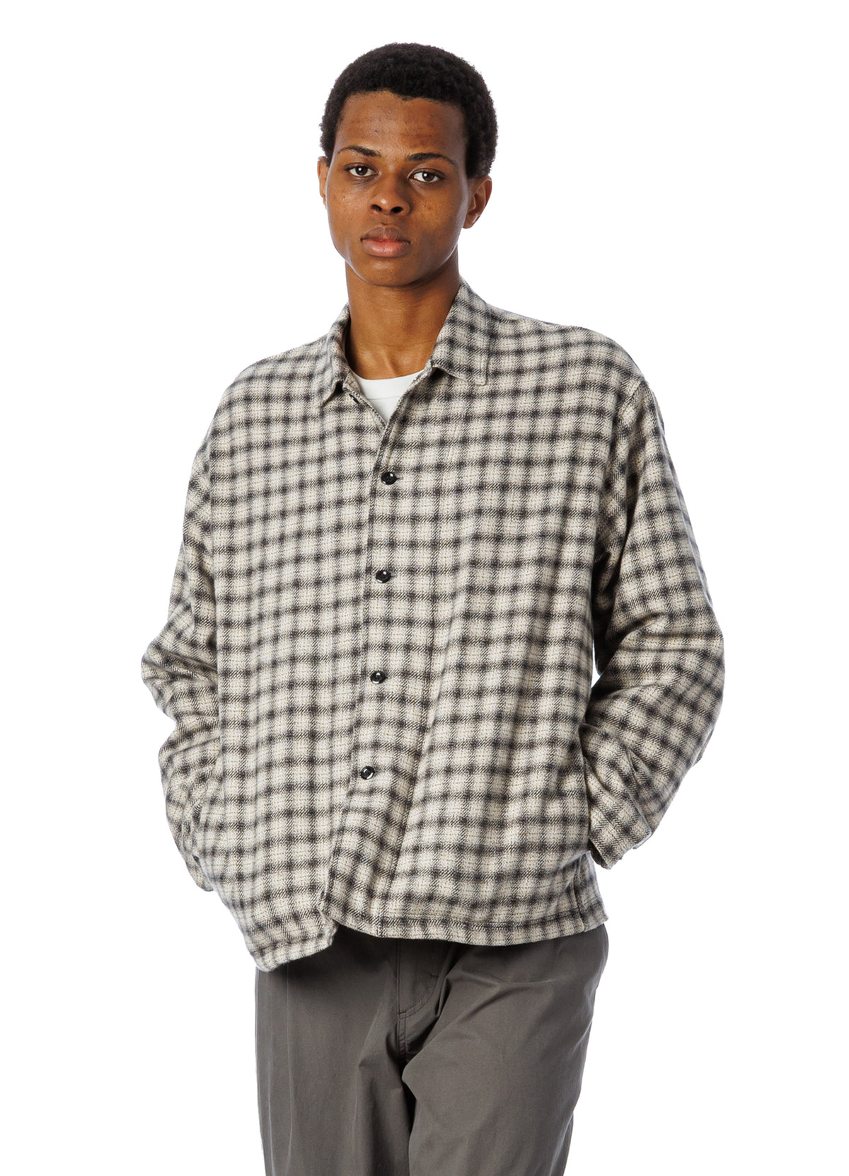 Cotton Tweed Check Shirt Jacket [60426WA05-TP]