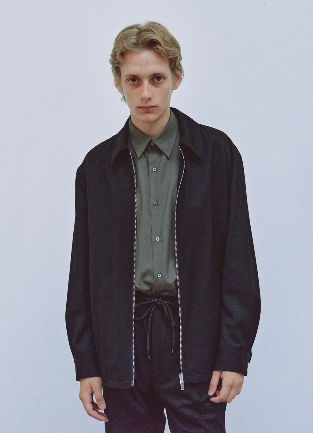 DRIVERS JACKET -SUPER 160's WOOL GABARDINE-[A25A09BL01C]<SALE>