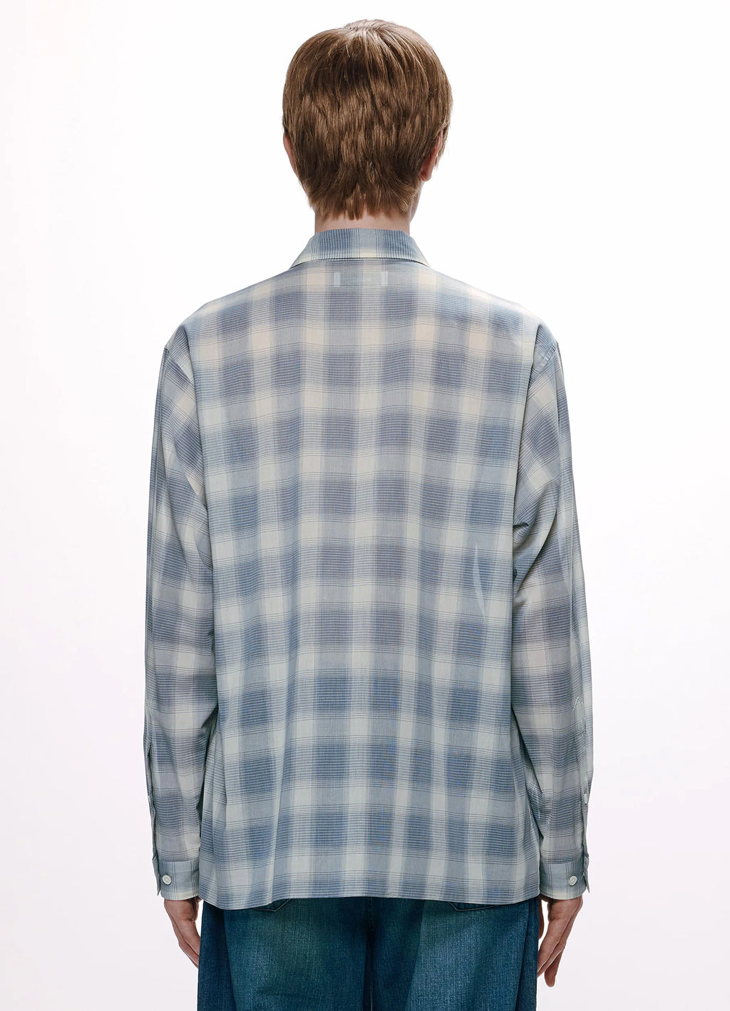 CHECK CHECKERED SHIRT -60/1 ORGANIC COTTON HIGH TWISTED OMBRE-[M25A18SH01C]
