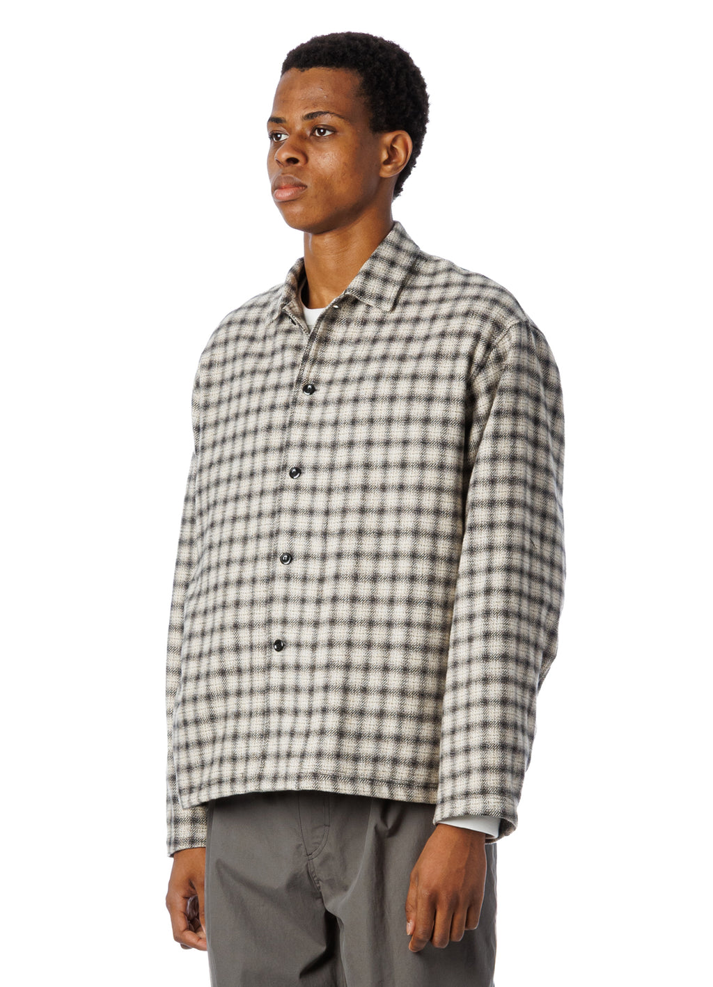 Cotton Tweed Check Shirt Jacket [60426WA05-TP]