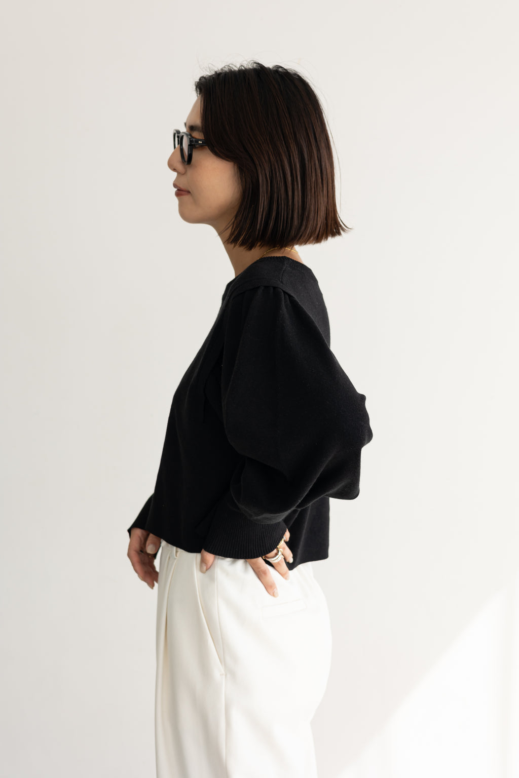 [40%OFF](WOMEN) ギャザースリーブニットトップス [CAI4565]