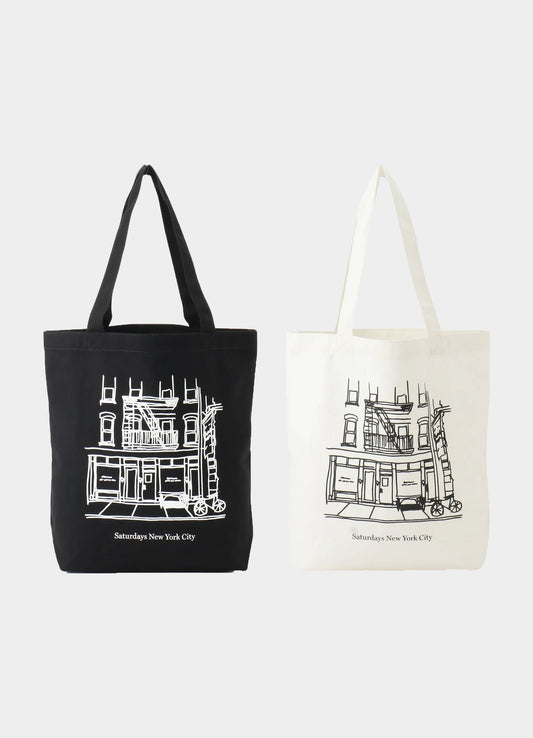 Cafe Sketch Canvas Tote [BBX64560]