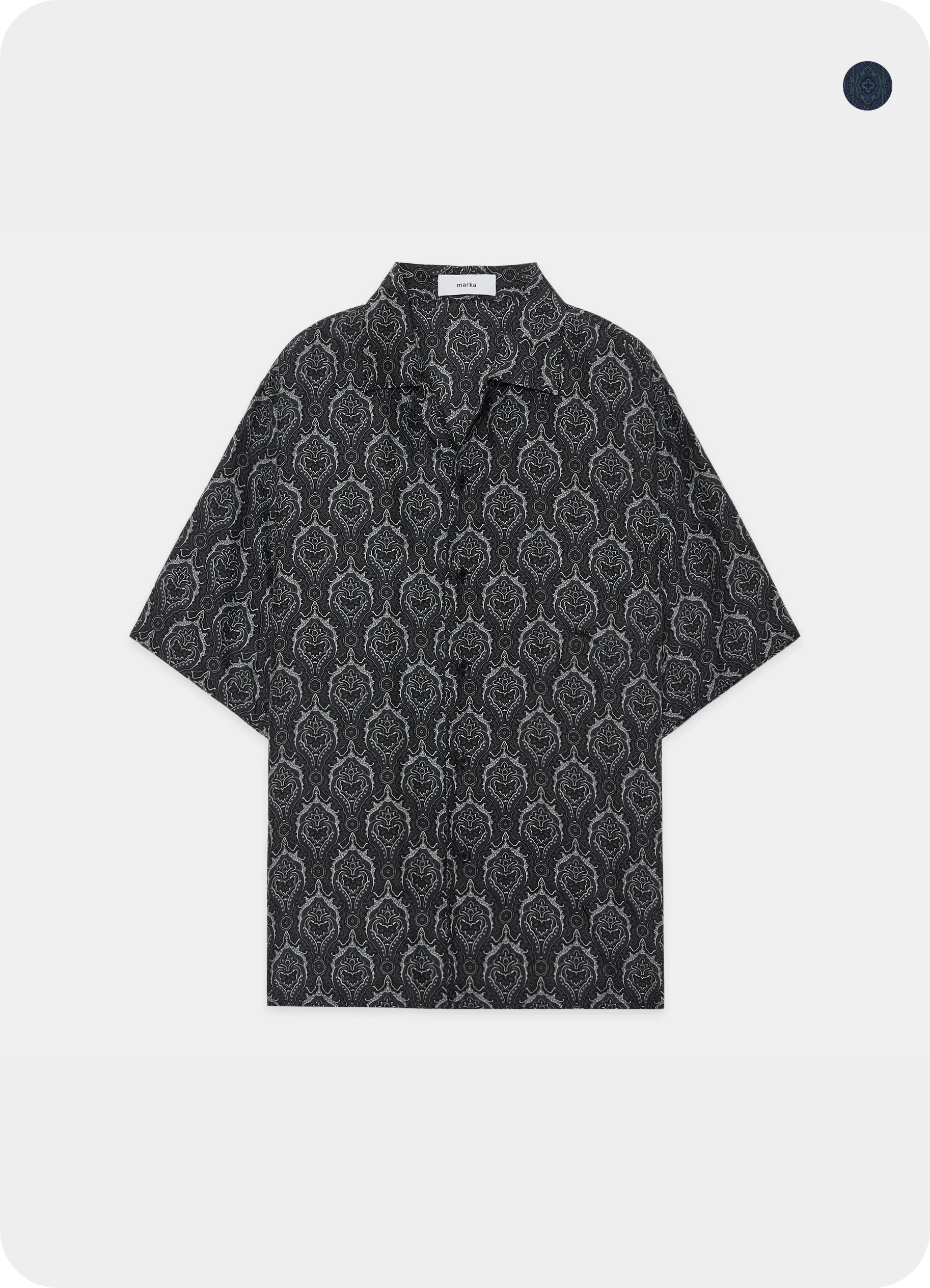 SILK OPEN COLLAR SHIRT -HABUTAE SILK-<SALE>