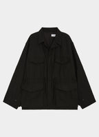 Military Jacket -Wool/Linen Moleskin-[M26C11BL01C]