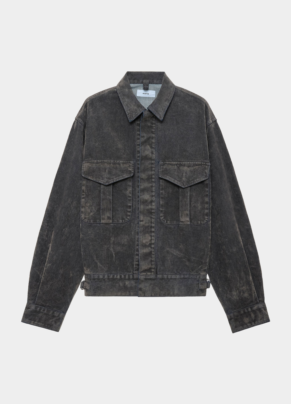 CANADIAN MILITARY WORK JACKET -VELVET-FLOCKED ORGANIC COTTON DENIM-[M26C09BL01C]