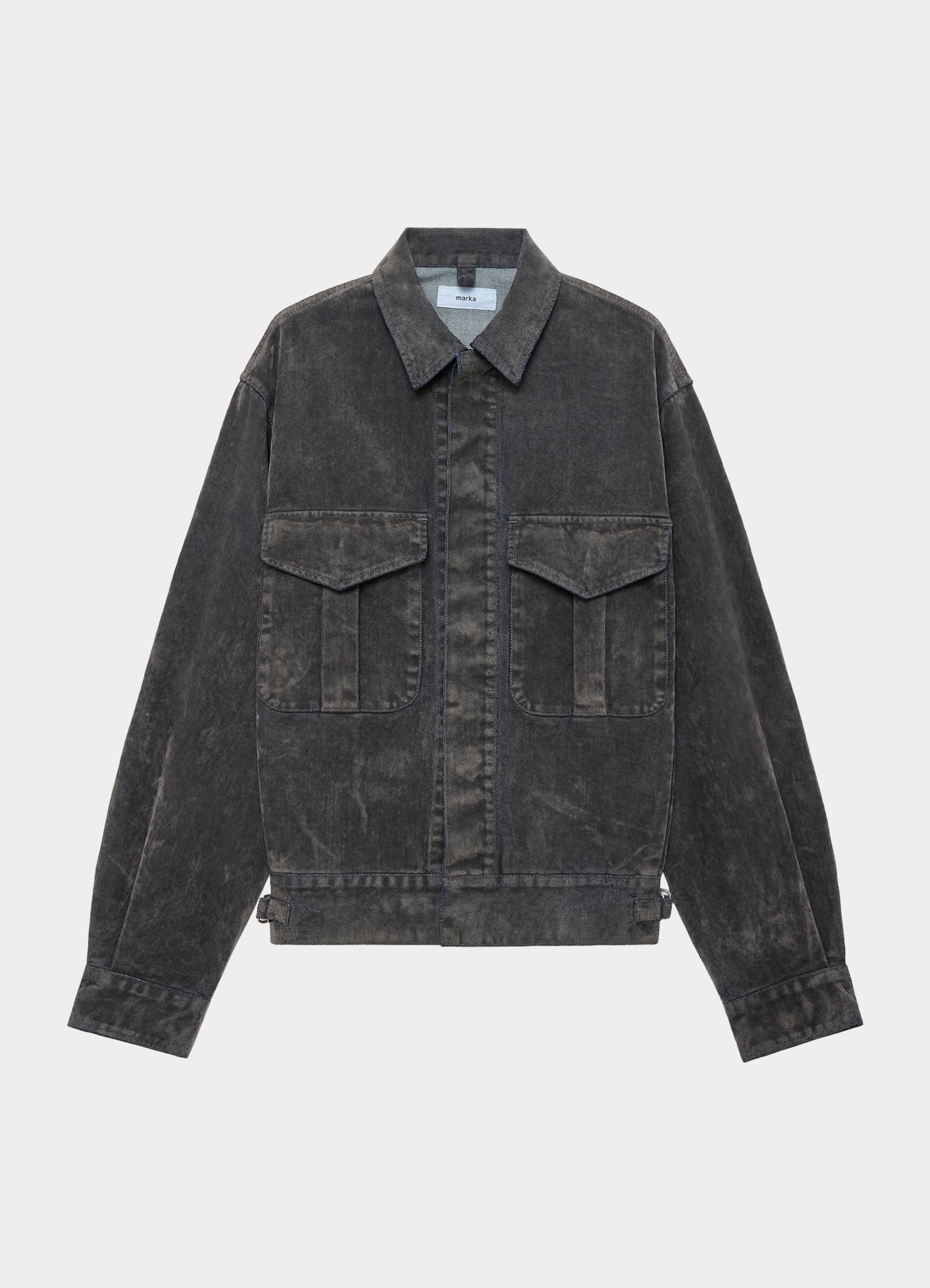 CANADIAN MILITARY WORK JACKET -VELVET-FLOCKED ORGANIC COTTON DENIM-[M26C09BL01C]