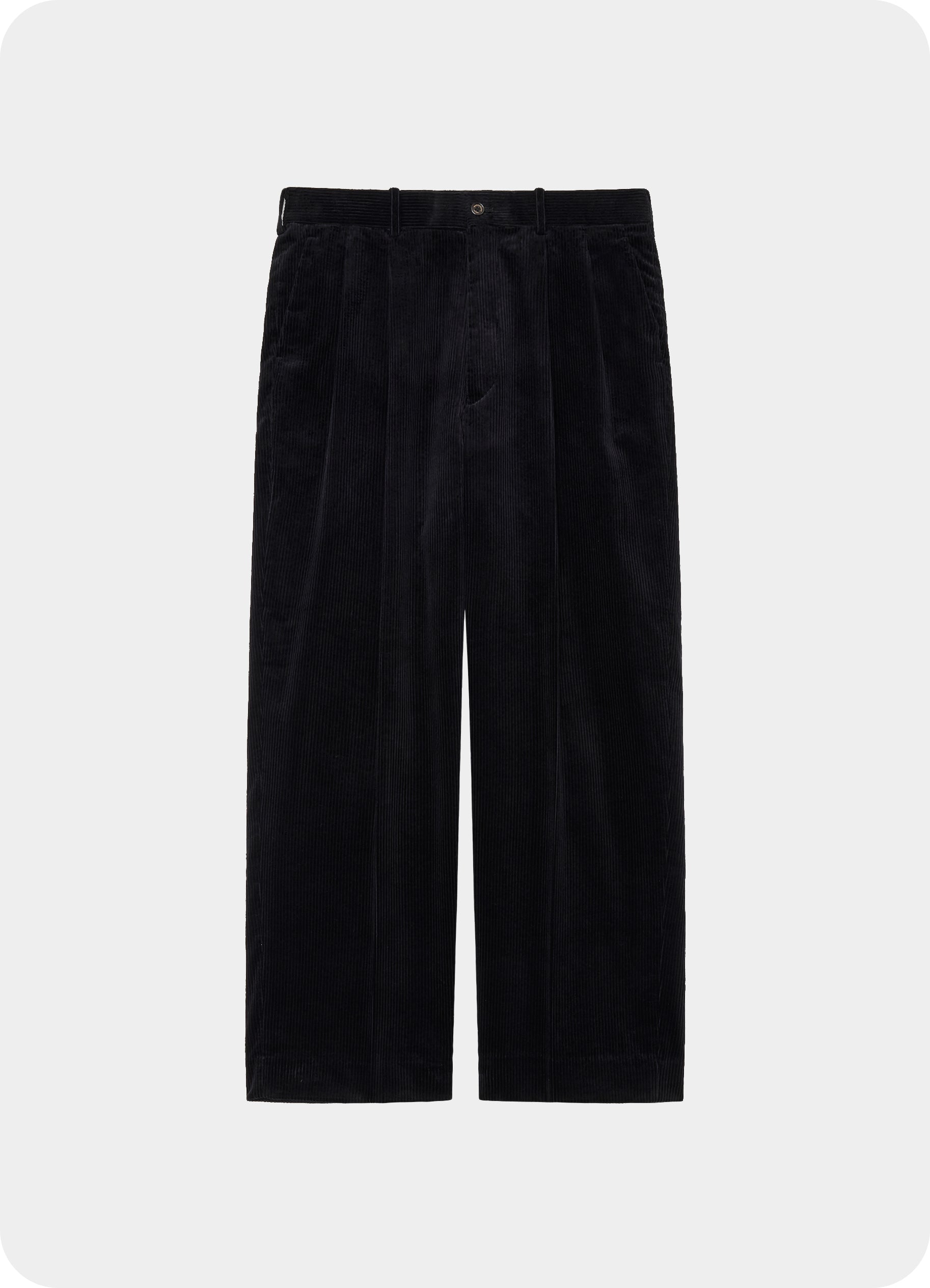 CLASSIC FIT DOUBLE PLEATED TROUSERS -ORGANIC COTTON 6-WALE CORDUROY-