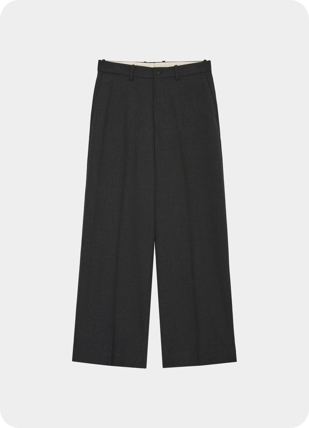 Flat Front Wide Trousers -Organic Wool Survival Cloth®-[A26C07PT03C]