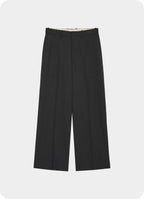 Flat Front Wide Trousers -Organic Wool Survival Cloth®-[A26C07PT03C]