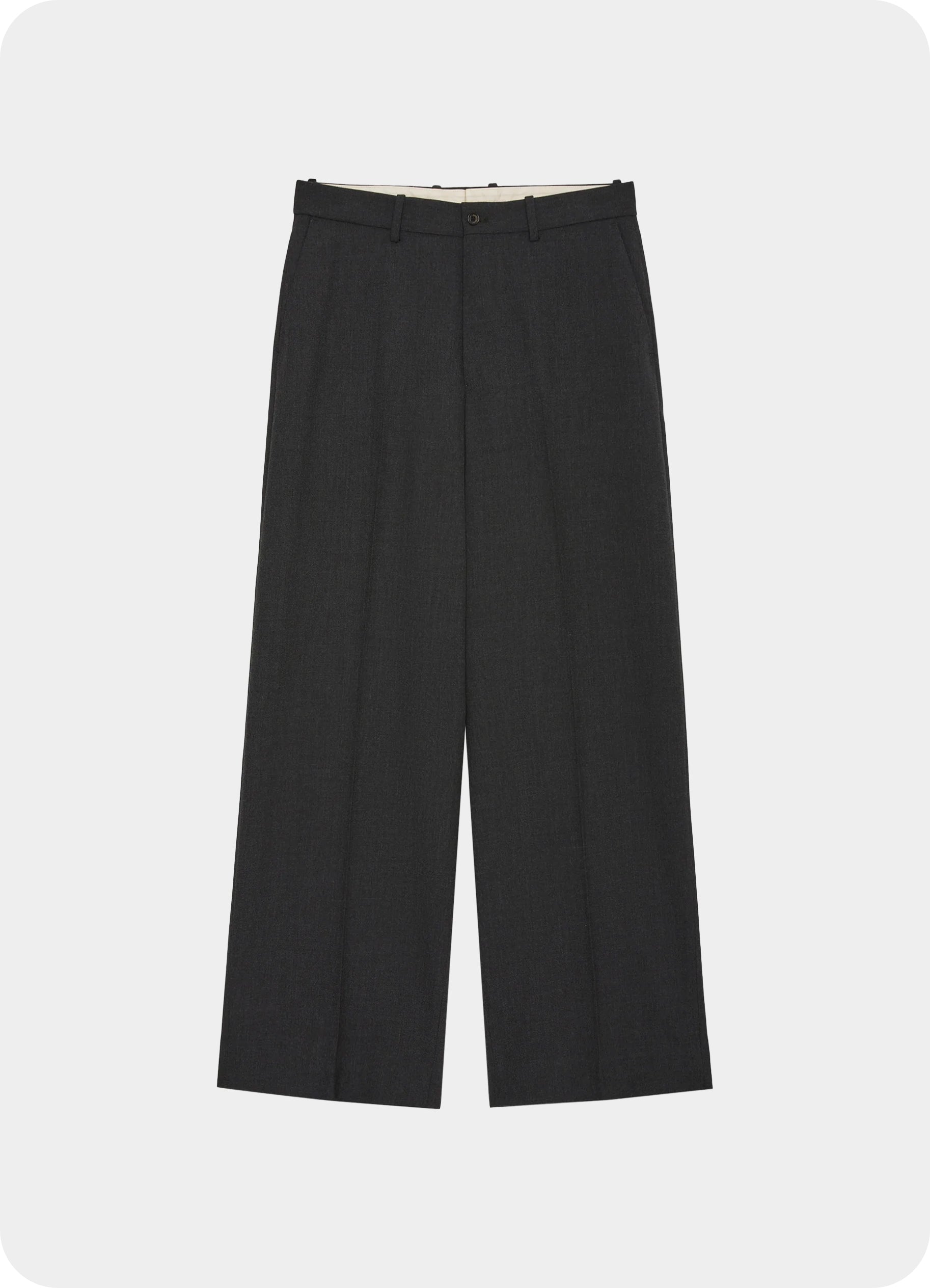 Flat Front Wide Trousers -Organic Wool Survival Cloth®-[A26C07PT03C]