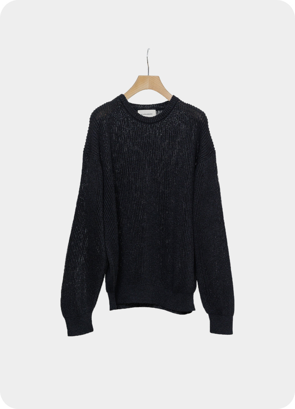 CREW NECK RIB JUMPER -ORGANIC COTTON x WASHI x SILK YARN-[A26A08SW01C]