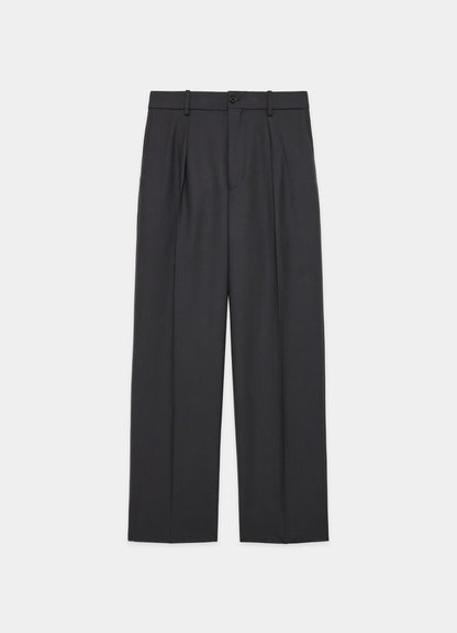 ONE TUCK TAPERED TROUSERS -2/72 ORGANIC WOOL SERGE-[A24C01PT01C]