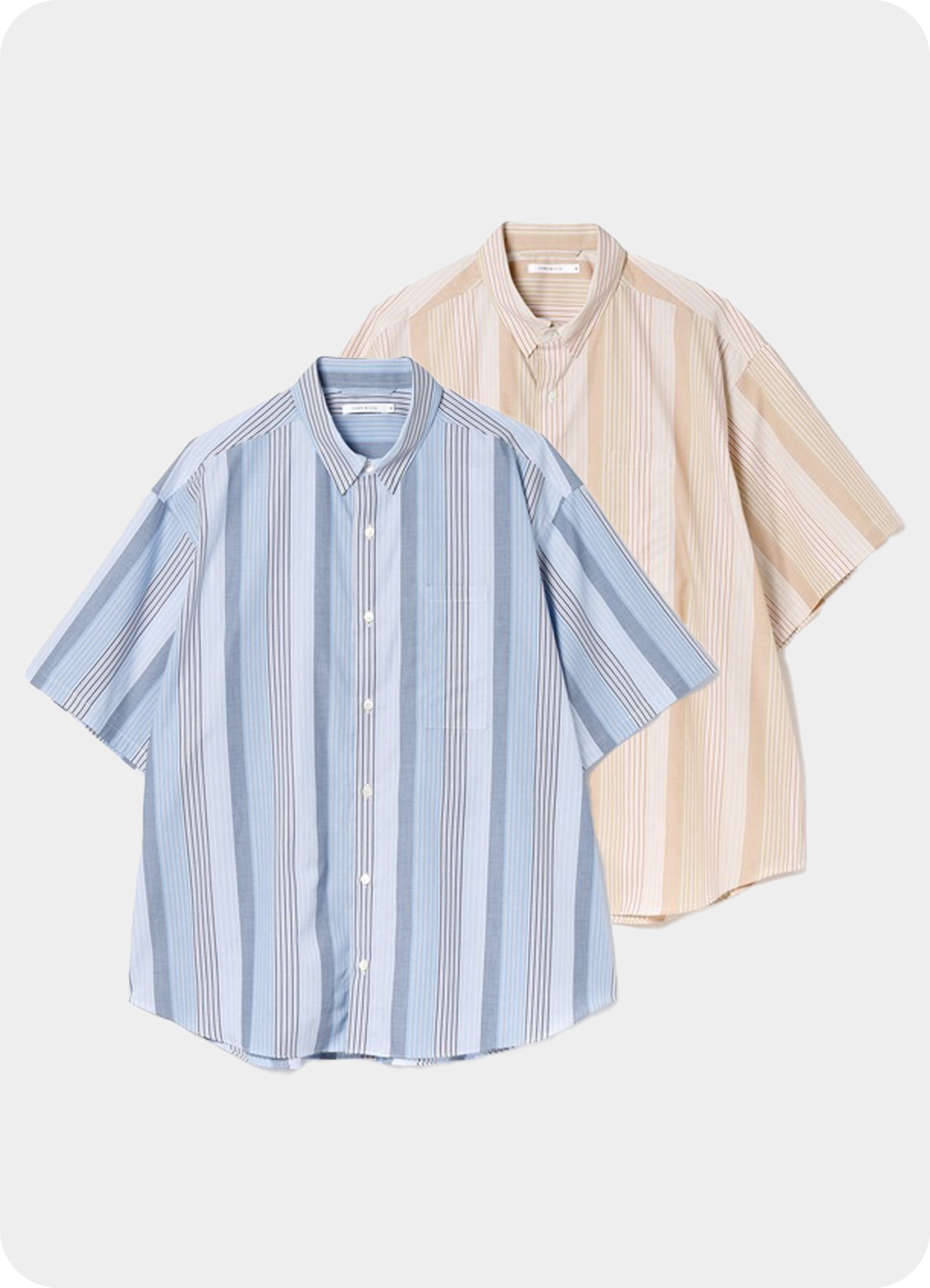 Multi Stripe Oversized Pocket S/S Shirt [60425SU05-TP]