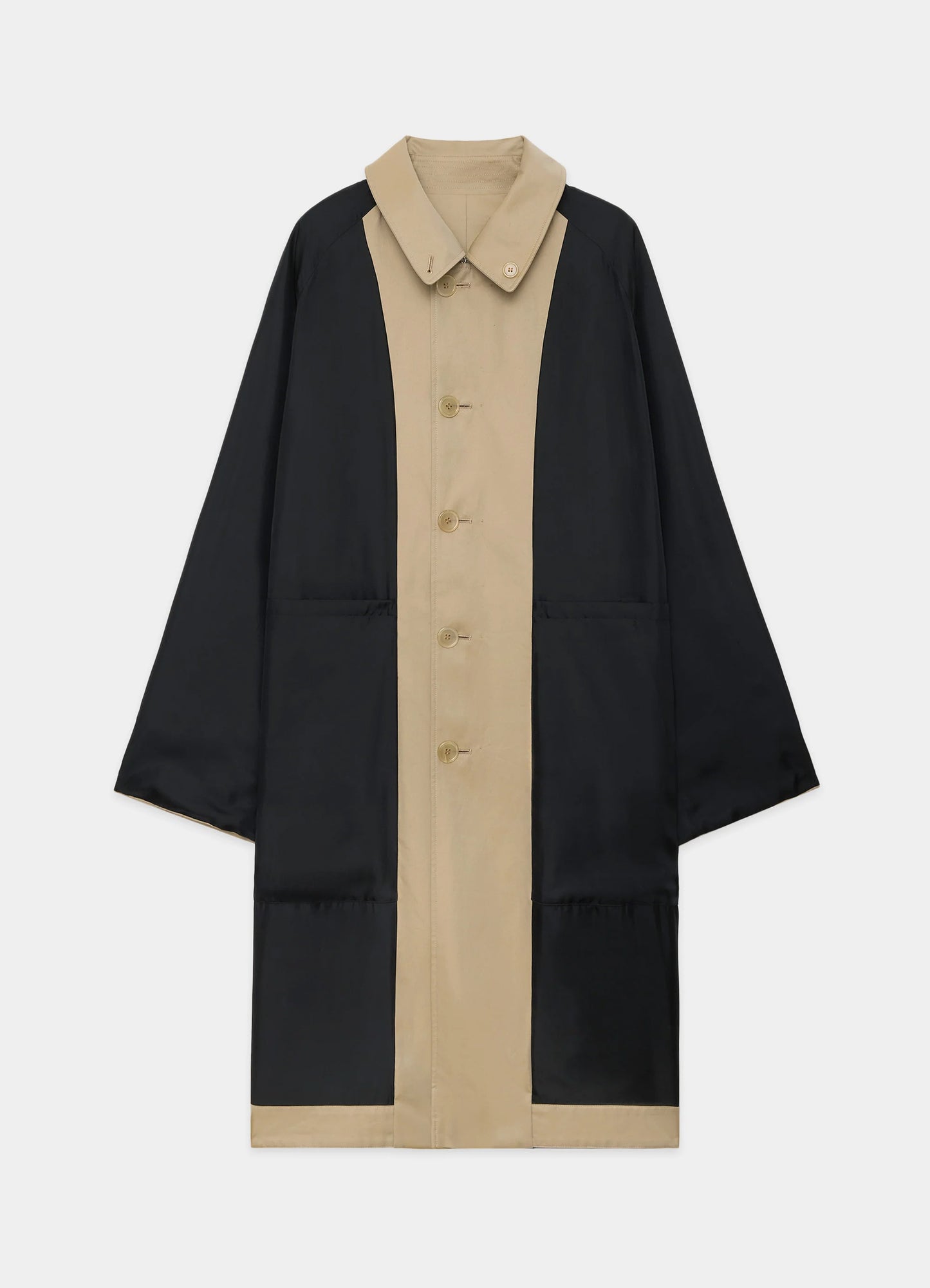 REVERSIBLE SINGLE TRENCH COAT -ORGANIC GIZA GABARDINE-[A24C10CO01C]