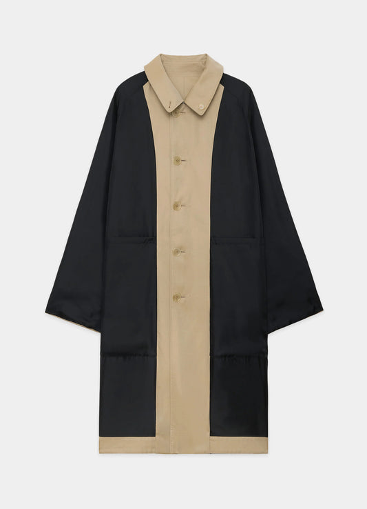 REVERSIBLE SINGLE TRENCH COAT -ORGANIC GIZA GABARDINE-[A24C10CO01C]