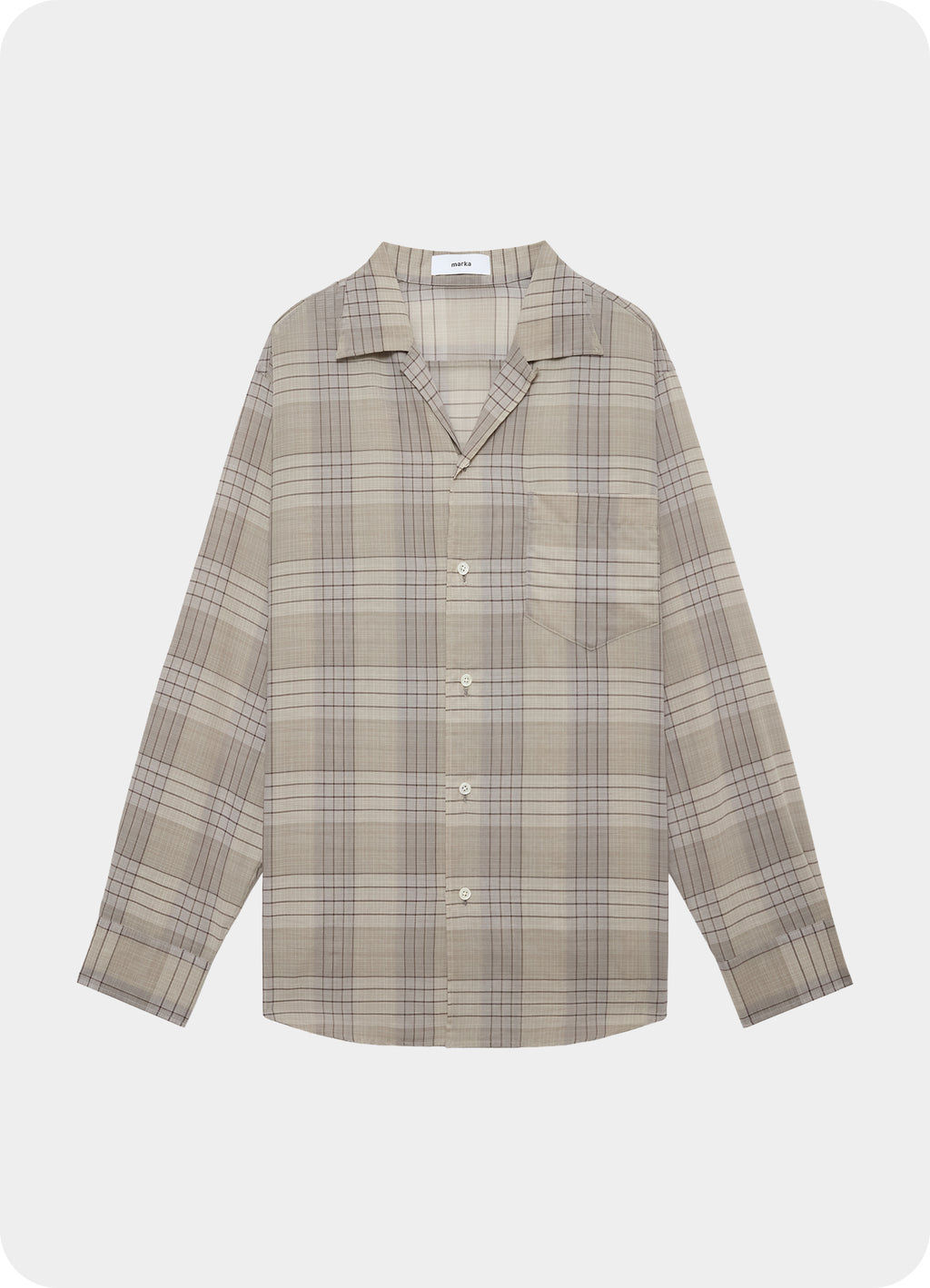 OPEN COLLAR L/S SHIRT -60/1 ORGANIC COTTON HIGH TWISTED LOAN-[M26A18SH01C]