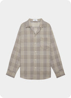 OPEN COLLAR L/S SHIRT -60/1 ORGANIC COTTON HIGH TWISTED LOAN-[M26A18SH01C]