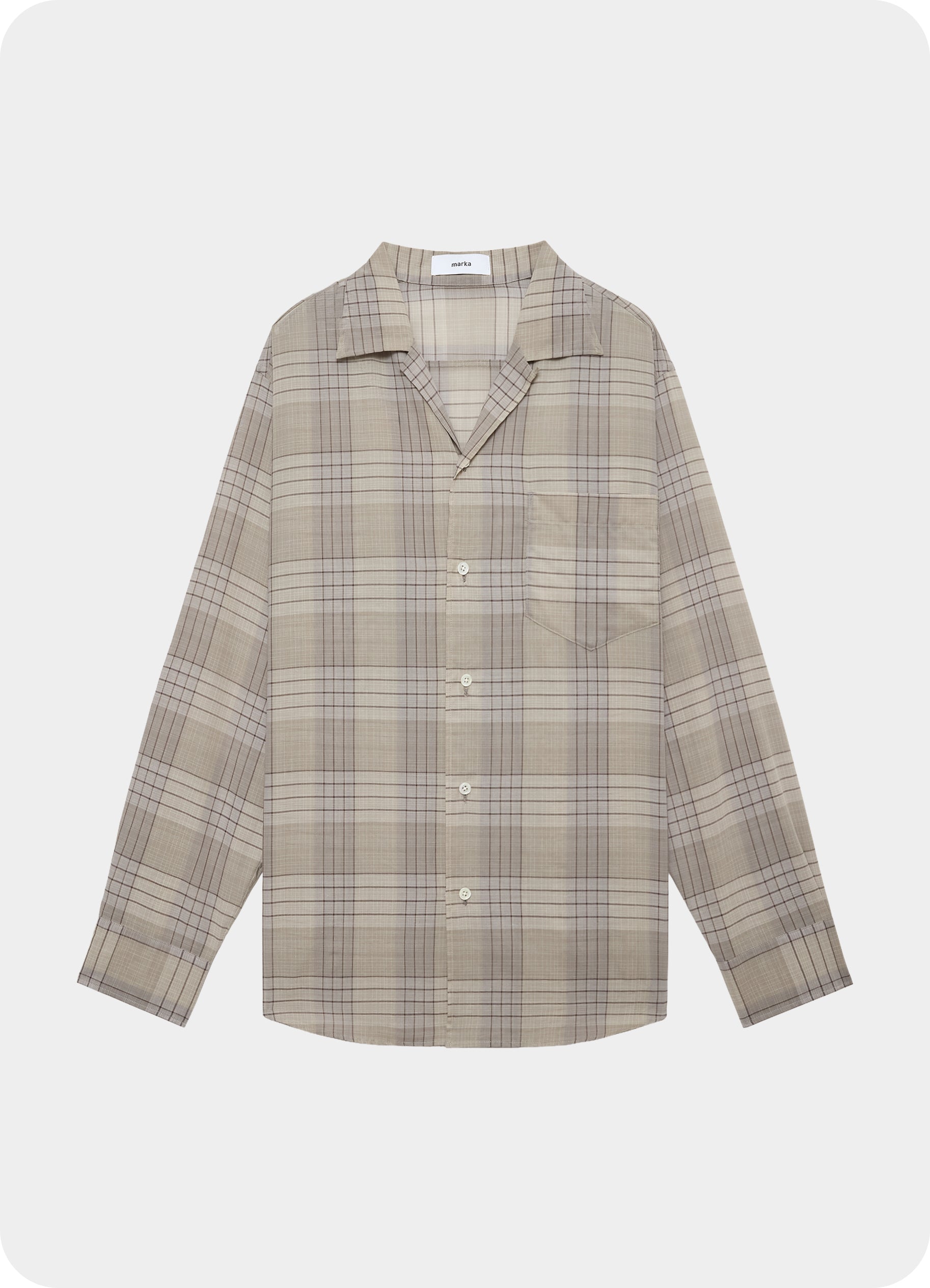 OPEN COLLAR L/S SHIRT -60/1 ORGANIC COTTON HIGH TWISTED LOAN-[M26A18SH01C]