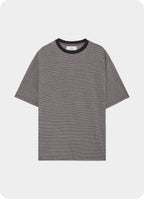 Crew Neck Tee -Organic Cotton High Twist Knit Border-[M26B12CS01B]