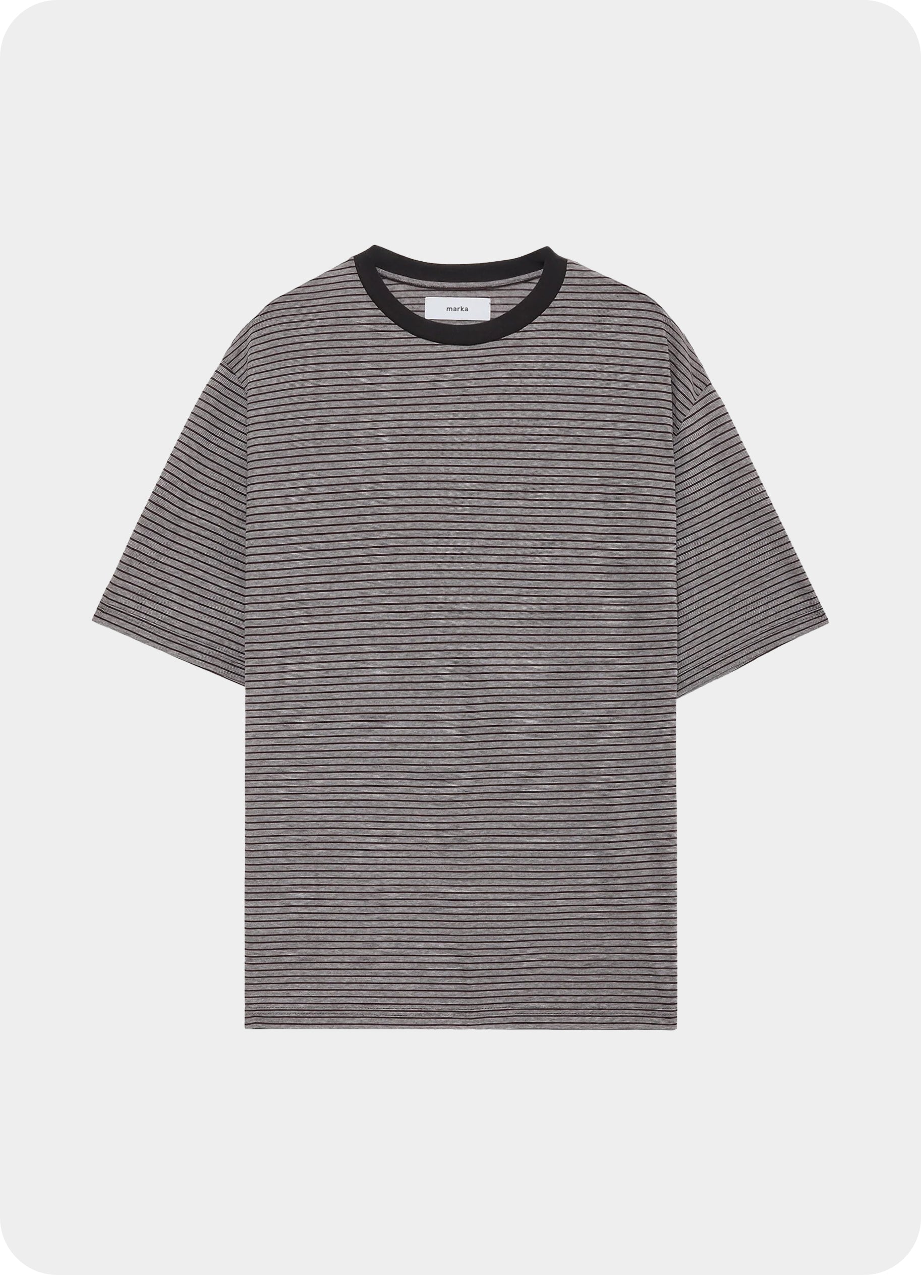 Crew Neck Tee -Organic Cotton High Twist Knit Border-[M26B12CS01B]