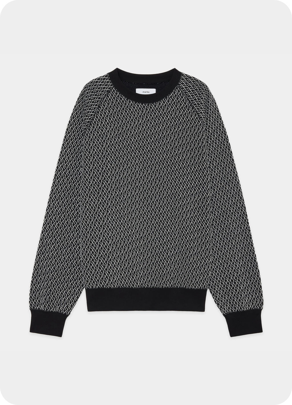 Raglan Crew Neck -Organic Cotton Geometric Jacquard-