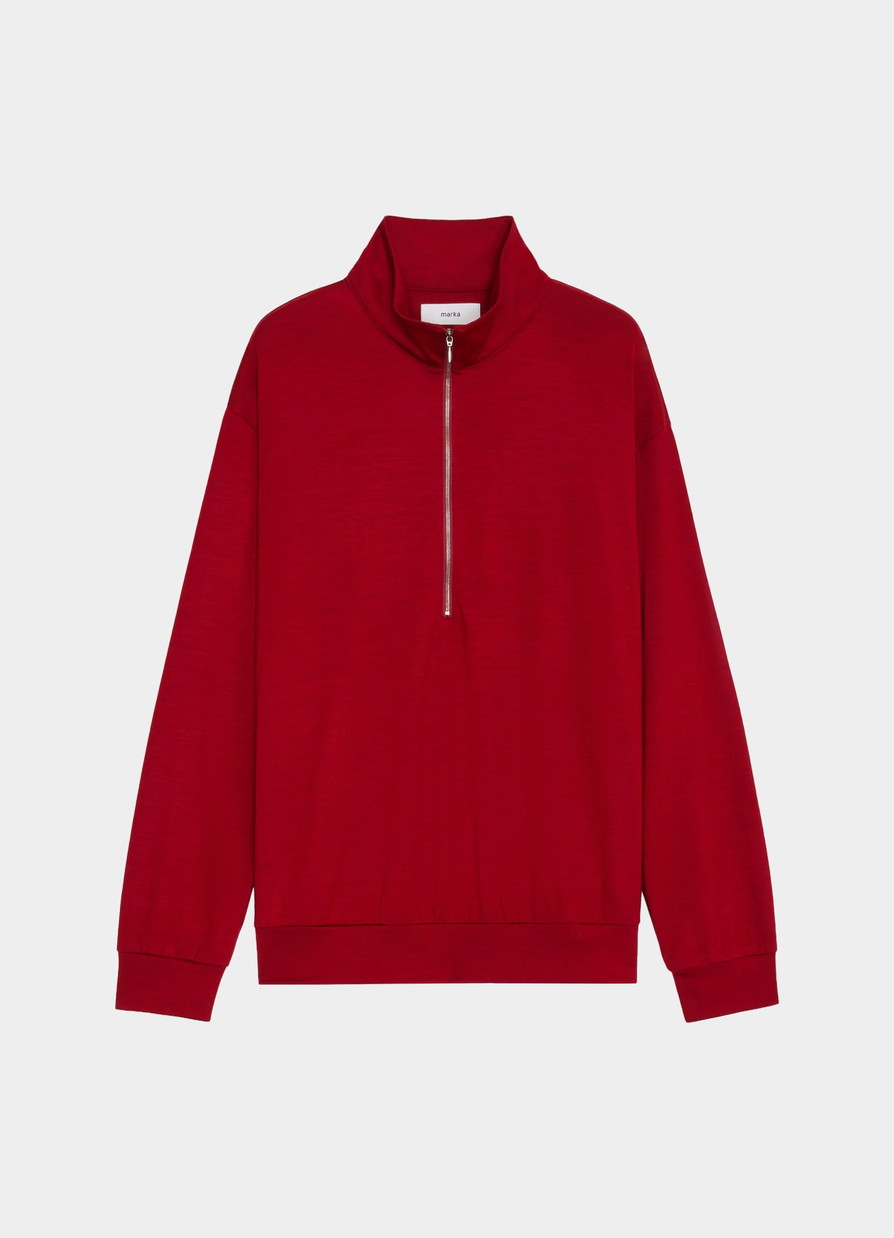 Half-Zip Stand -Super 100s Washable Wool Jersey-[M26C15CS02C]