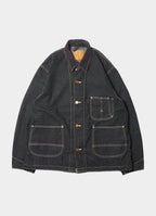 9.5oz ネップDENIMカバーオール(衿コーデュロイ)[RN31393074]