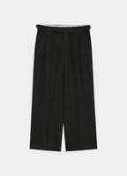 Single Pleat Wide Trousers -Tumbled Wool Serge-[M26C10PT02C]