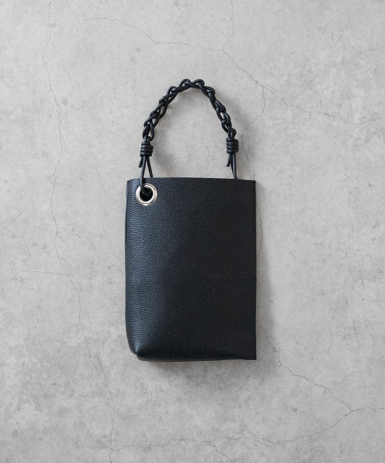 SHRINK LEATHER CHAIN HANDLE MINI BAG / #3037