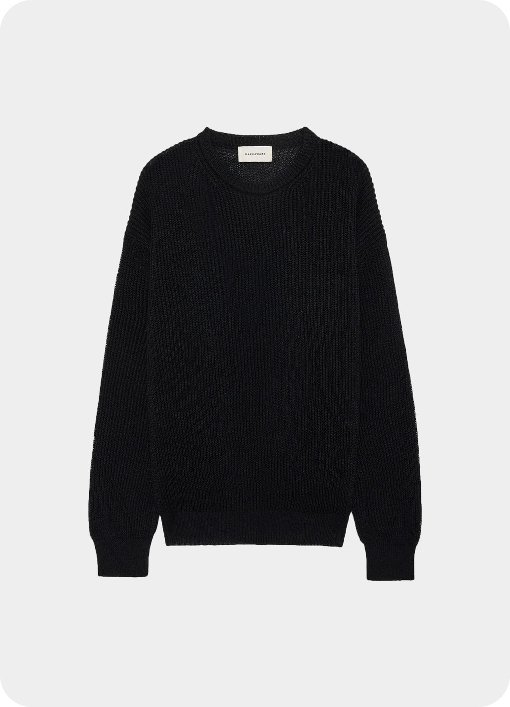 CREW NECK RIB JUMPER -ORGANIC COTTON x WASHI x SILK YARN-[A26A08SW01C]