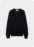 CREW NECK RIB JUMPER -ORGANIC COTTON x WASHI x SILK YARN-[A26A08SW01C]