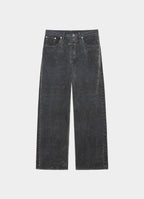 CYLINDER FIT JEANS -VELVET-FLOCKED ORGANIC COTTON DENIM-[M26C09PT02C]