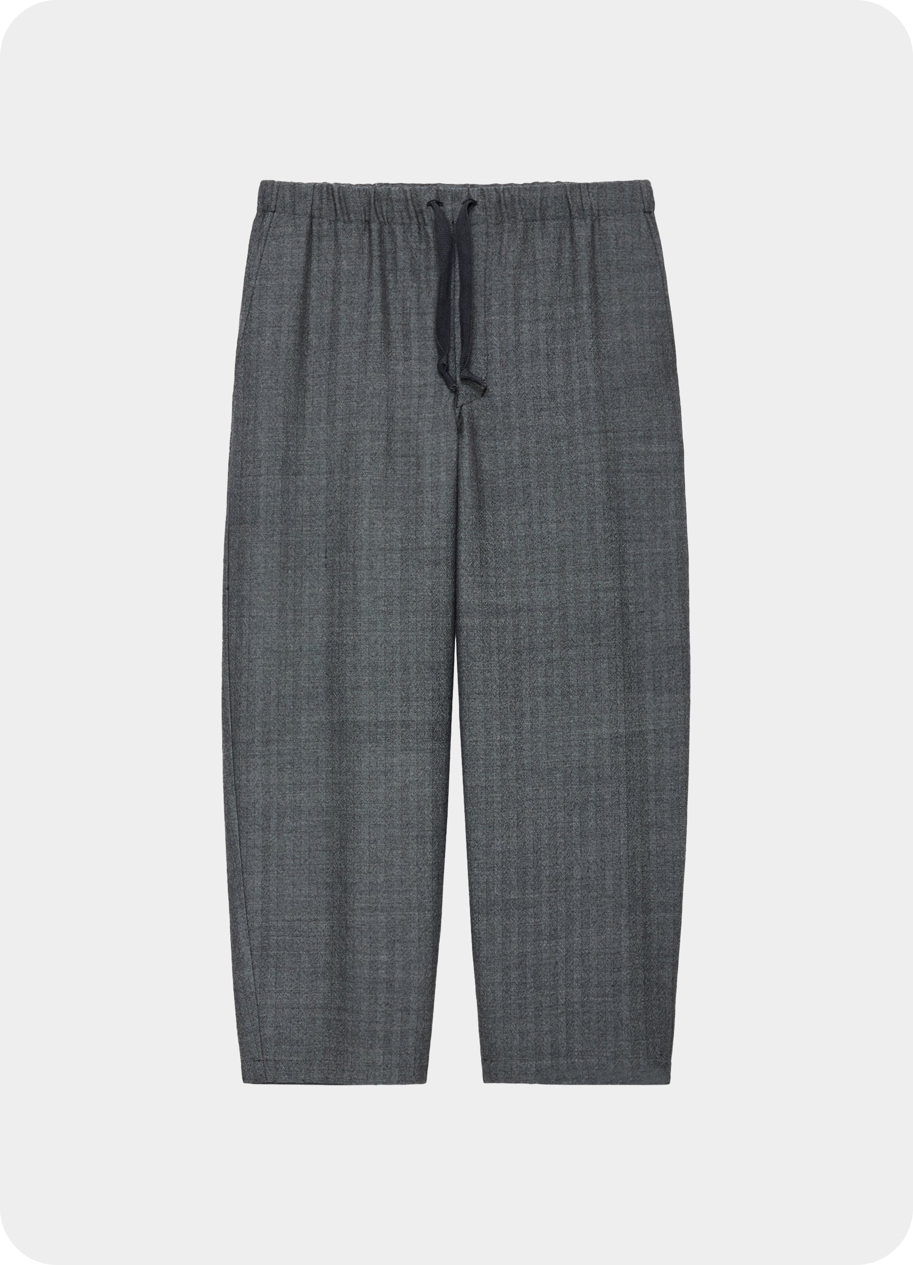 Cocoon Wide Easy Pants -Tumbled Wool Serge-[M25C12PT03C]