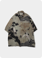 鶴柄アロハシャツ [RN30389013]