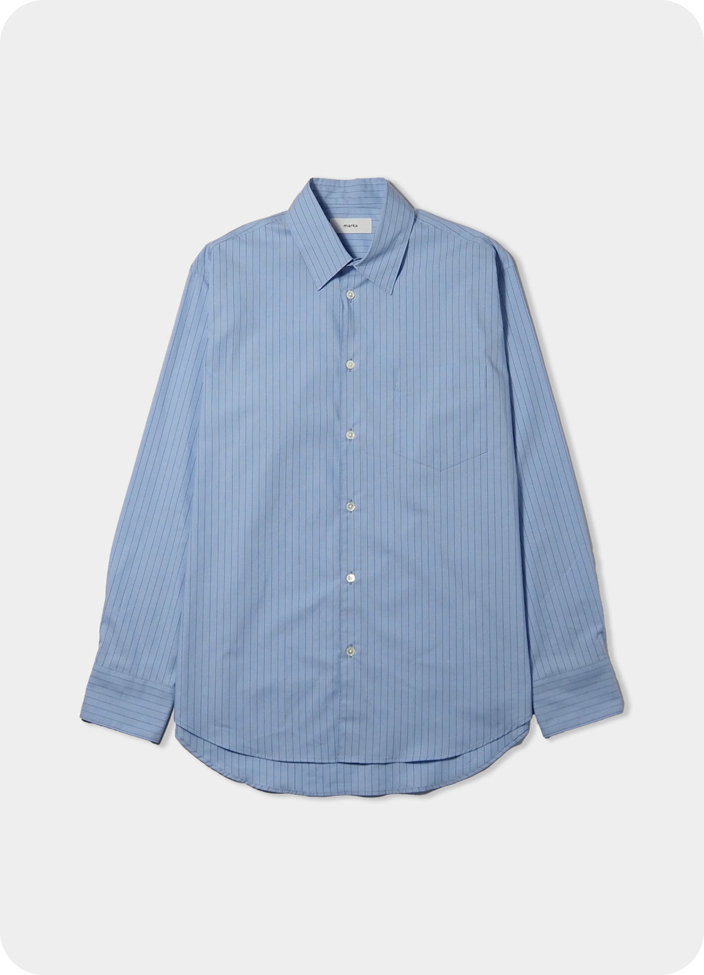 REGULAR COLLAR SHIRT -ORGANIC COTTON STRIPE-