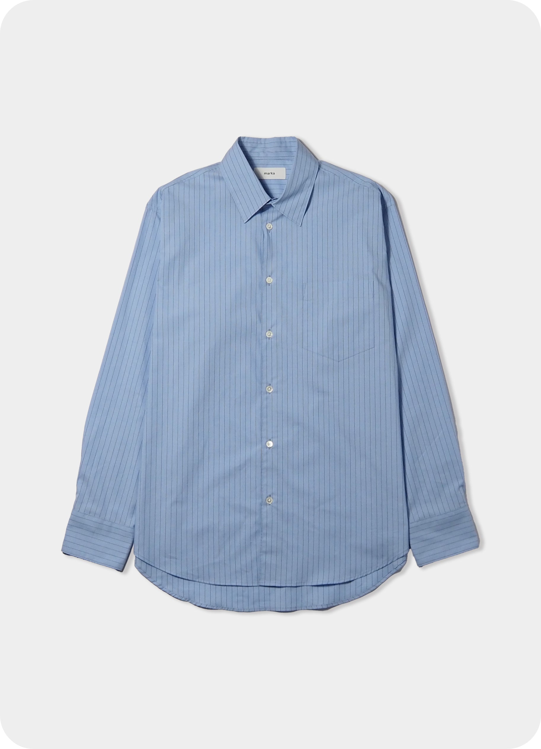 REGULAR COLLAR SHIRT -ORGANIC COTTON STRIPE-
