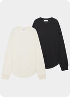 Crew Neck L/S Tee -Organic Cotton Hemp Mesh Knit-[M25D06CS01C]