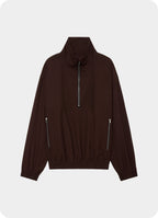 Half Zip Track Jacket -2/60 Wool Ripstop-[A25C07BL01C]