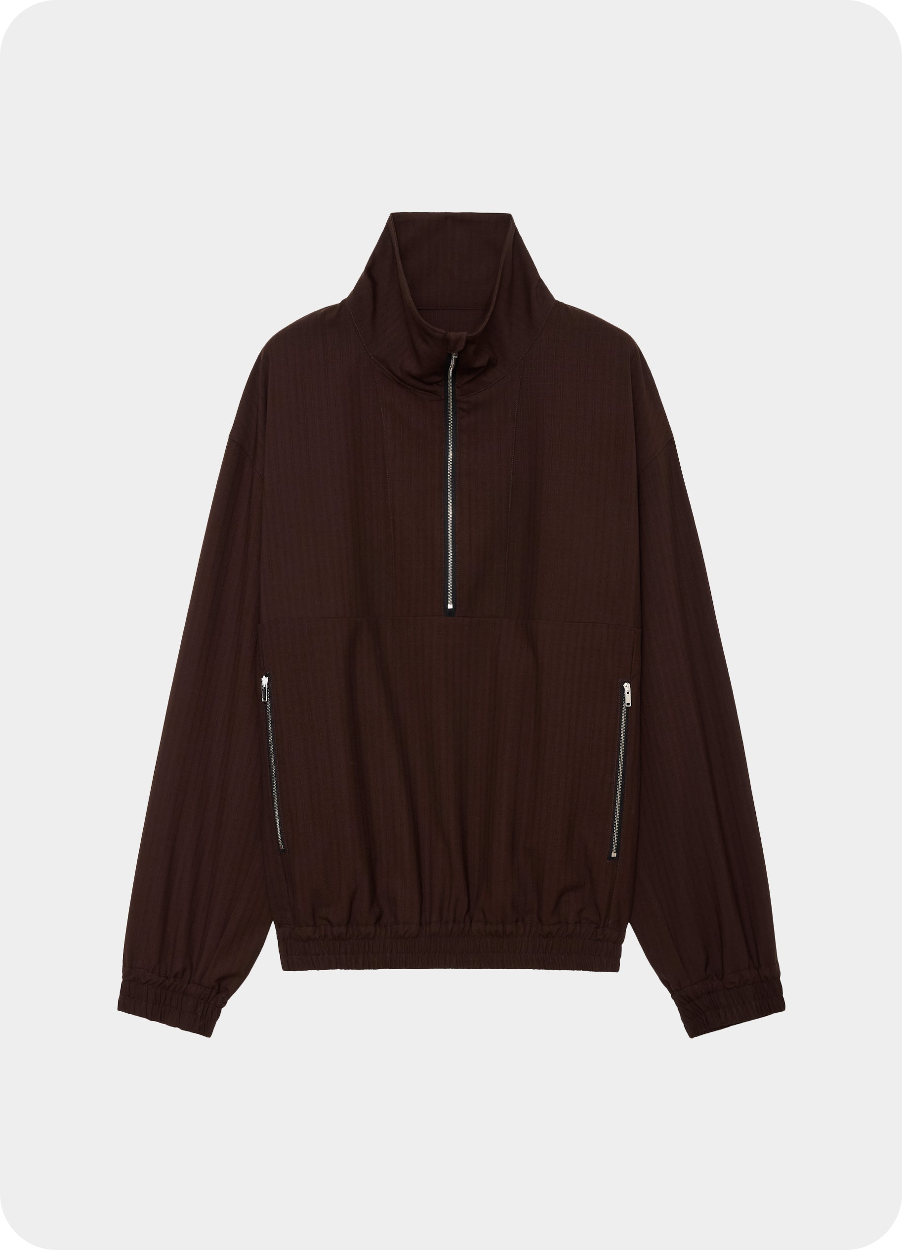 Half Zip Track Jacket -2/60 Wool Ripstop-