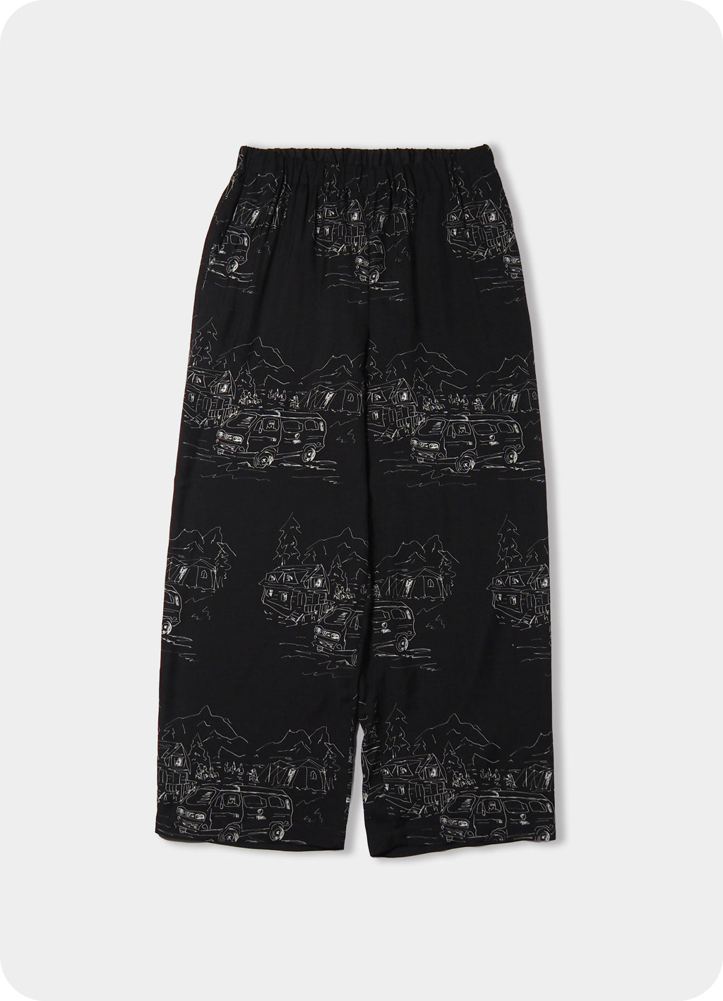 WIDE CYLINDER FIT EASY PANTS -CUPRO SILK LAWN-[M26B07PT01C]