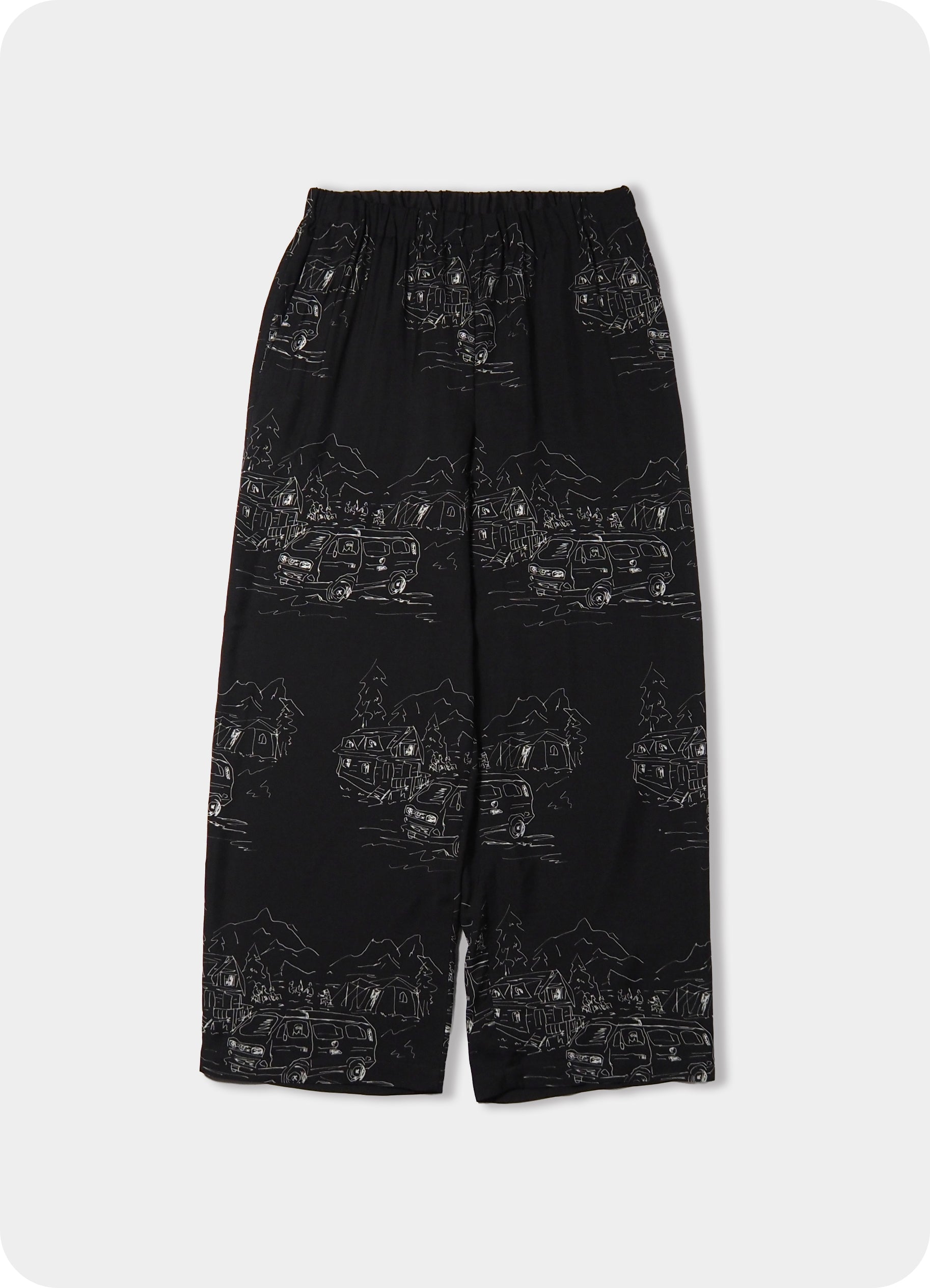 WIDE CYLINDER FIT EASY PANTS -CUPRO SILK LAWN-[M26B07PT01C]