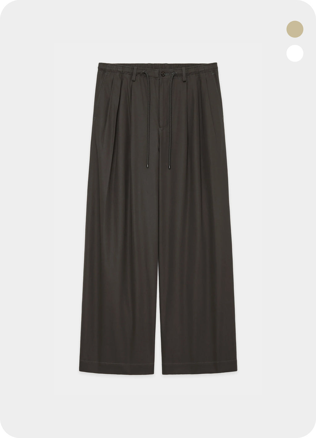 TRIPLE PLEATED EASY TROUSERS -ORGANIC COTTON VOILE YARN TWILL-