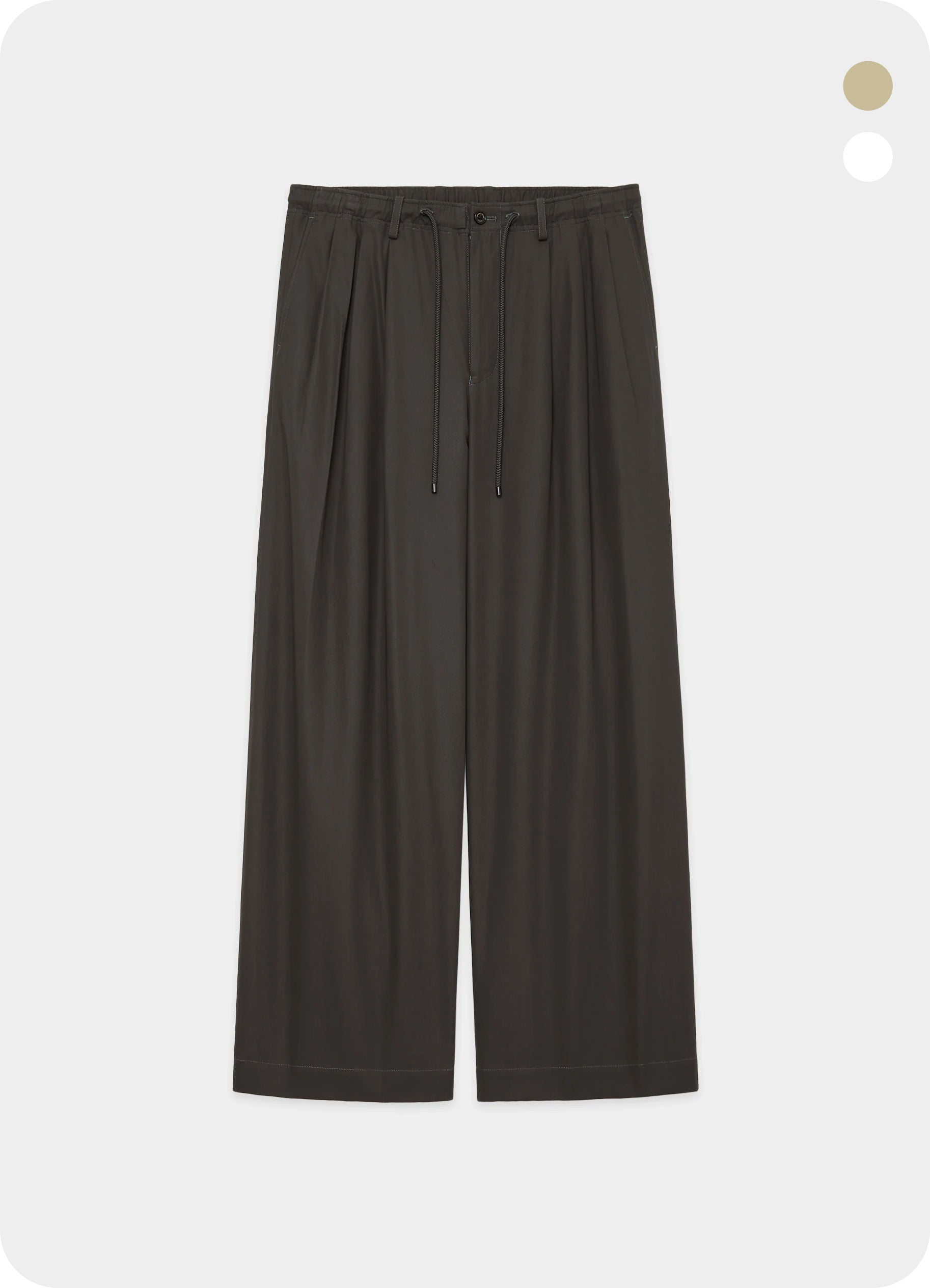 TRIPLE PLEATED EASY TROUSERS -ORGANIC COTTON VOILE YARN TWILL-