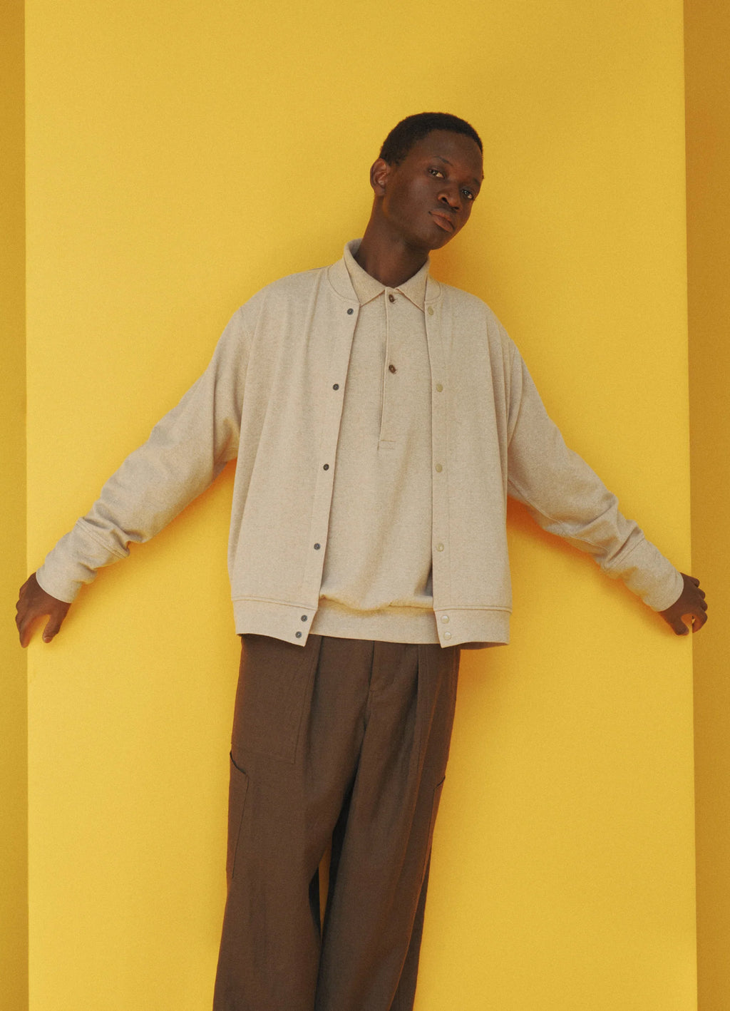 Snap Jacket -Super 180s Milled Wool Jersey-[M26C22CS01C]