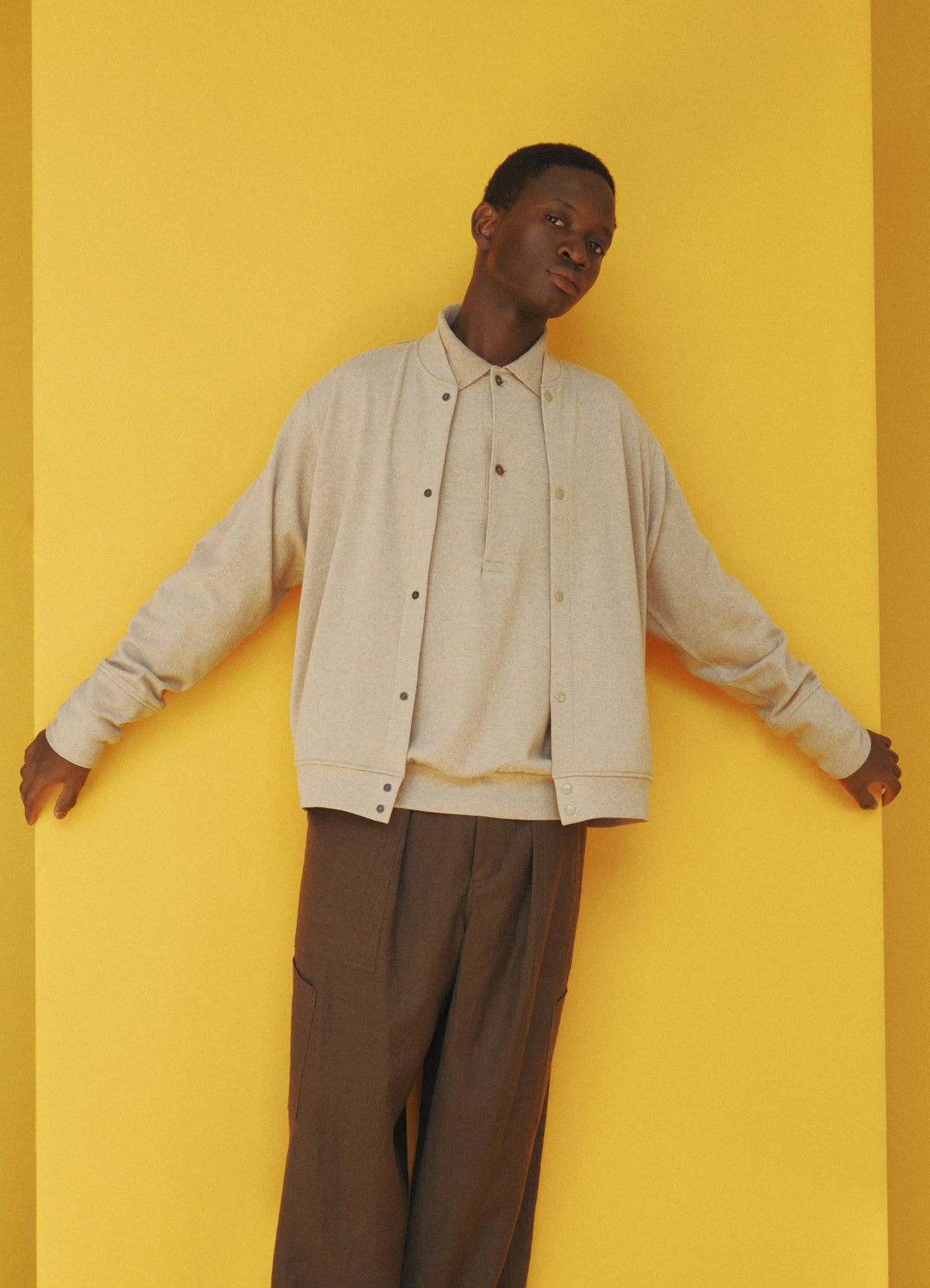 Snap Jacket -Super 180s Milled Wool Jersey-[M26C22CS01C]